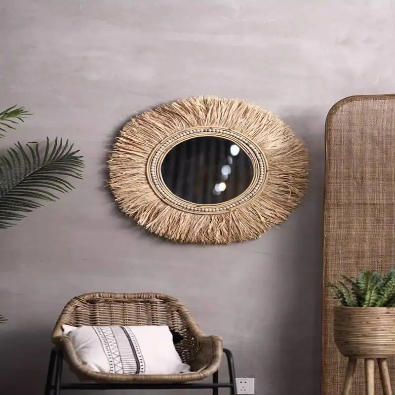 Retro Boho Mirror Universal Personalised Decorative Small House Mirror Custom Desktop Compact Espejos Para Pared Room Decor