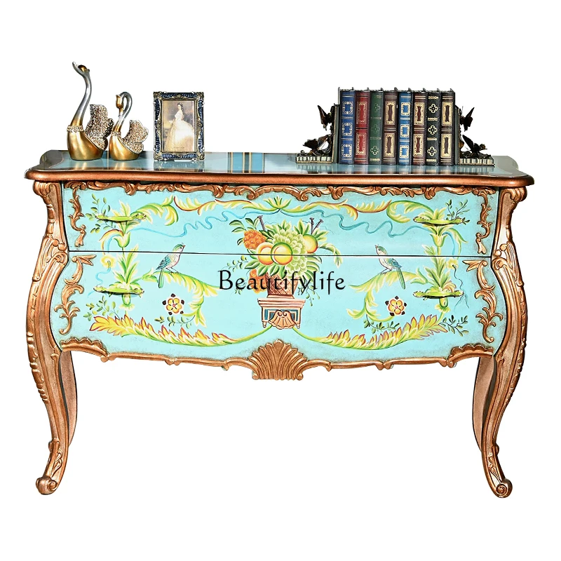 

American rural painted entrance cabinet Entry door storage cabinet