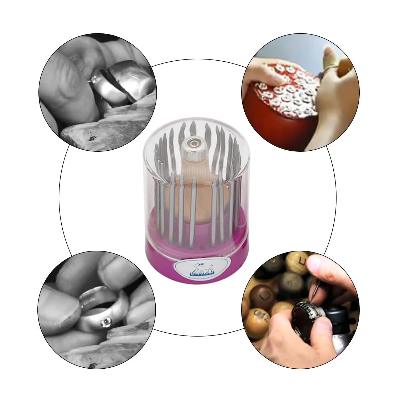 23Pcs Beading Tool Set with Wooden Handle Diamond Beading Tools Setting Beading Tools Jewelry Tool for Bead Setting