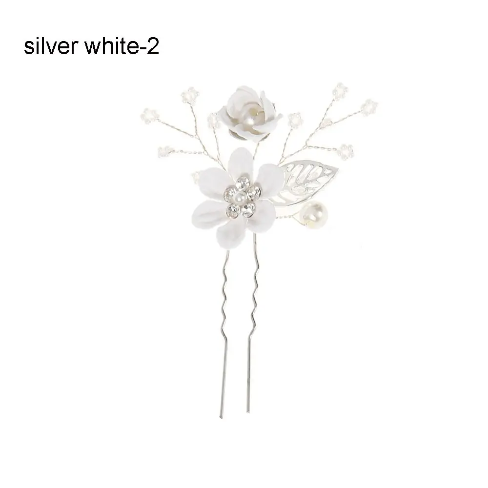 Luxury Crystal Crown Bride Hair Jewelry Wedding Bridal Clips Hair Combs Blue White Flower Hair Pin