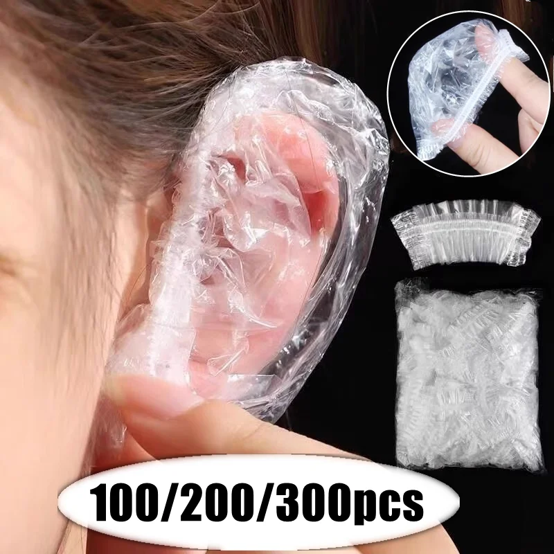 200/300 Uds cubierta desechable impermeable para las orejas baño ducha salón Protector de oídos tapas teñido del cabello orejeras únicas fácil de usar