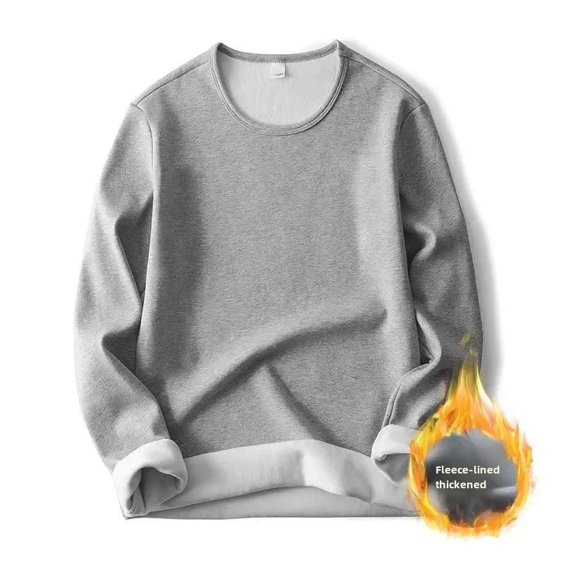 Winter-Herren-Thermo-Unterwäsche Oberteile, Rundhals-Langarm-T-Shirt, Basisschicht-Oberteil, Langärmeliges Freizeit-T-Shirt – Detail 8