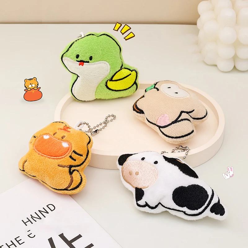 Colorful Cute Naughty Snake Plush Toy Doll Cartoon Small Snake Plush Toy Key Chain Bedroom Decoration Zodiac Mascot Doll Gift