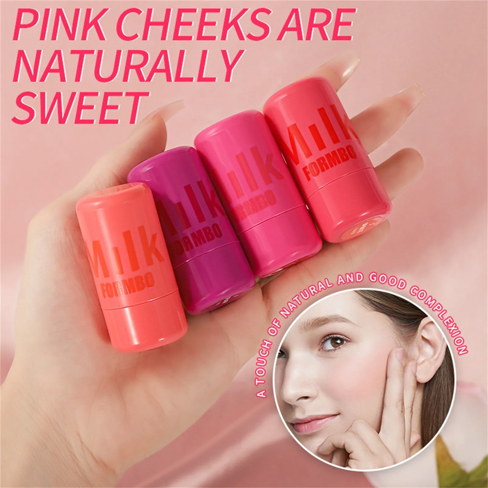 Melk Jelly Blush Stick Facial Cheek Stick Hydraterende Flash Lipgloss Make-up Oog Gezicht Rouge Blijvende Verheldert Cadeau voor Meisjes