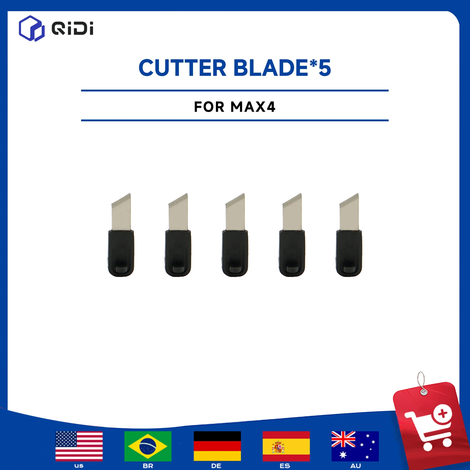 

Original QIDI MAX4 Cutter Blade 5PCS Filament Cutter Replacement for QIDI MAX4 ONLY Precise Filament Cutting 3D Printer Accessor