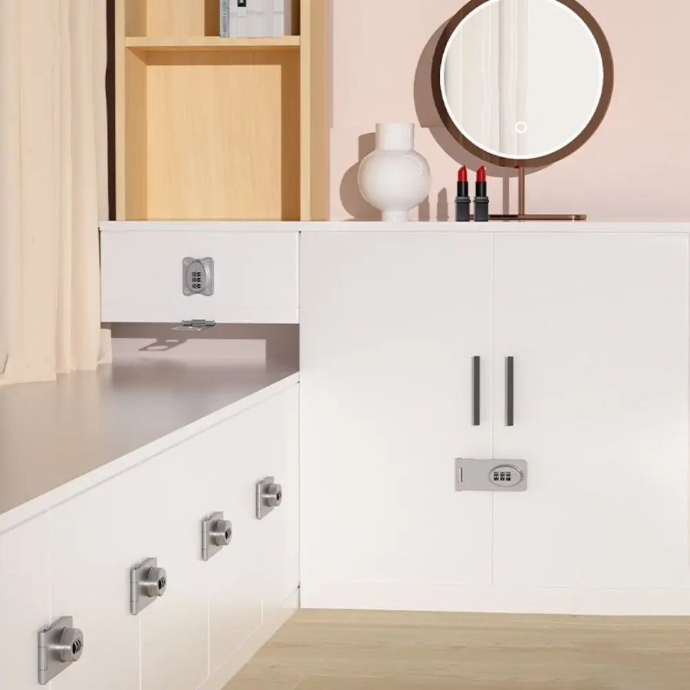 قفل باب خزانة متين مكون من 3 أرقام يحمي قفل برمز مانع االصدأ ABS والفولاذ المقاوم للصدأ أقفال أمان للأطفال لخزانة الملابس #1