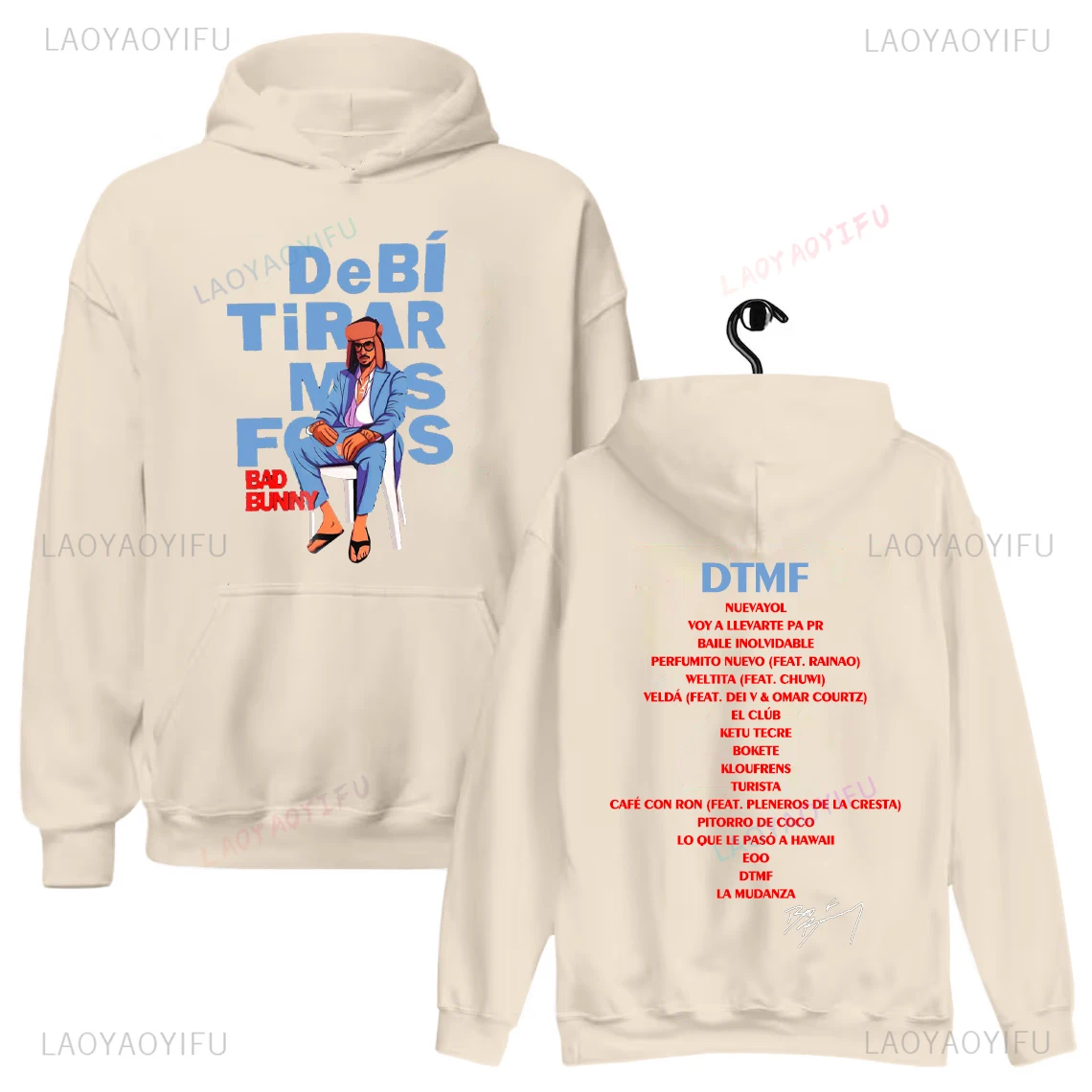 เสื้อสเวตเชิ้ต Bad Bunny DTMF พิมพ์ลายอัลบั้มใหม่ 2025 Debí Tirar Más Fotos สำหรับผู้หญิงและผู้ชาย เสื้อฮู้ดดี้พิมพ์ลายสำหรับฤดูใบไม้ร่วงและฤดูหนาว