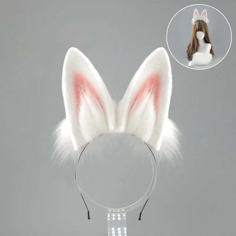 Nouvelles filles en peluche longue oreille de lapin bandes de cheveux chapeaux bandeau robe Accesorios femmes fille Cosplay Lolita Cosplay accessoires de cheveux