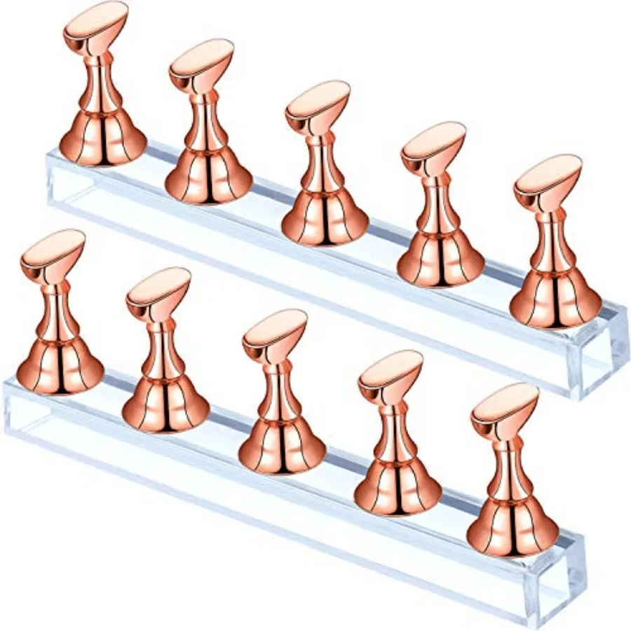 

2 Sets Nail Stand Press on Nail Holder Magnetic Fake Nails Holder Acrylic Nails Display Practice for Painting Art for False Fin