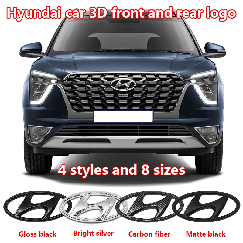 3D ABS Car front grille trunk Logo Sticker For Hyundai I10 Elantra Getz Sonata XG Terracan Tucson Coupe Trajet Matrix Emblem