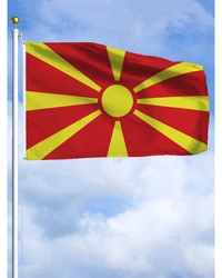 60×90 90x150 120×180CM North Macedonia Emblem Flag Polyester Printed Banner Tapestry For Decor