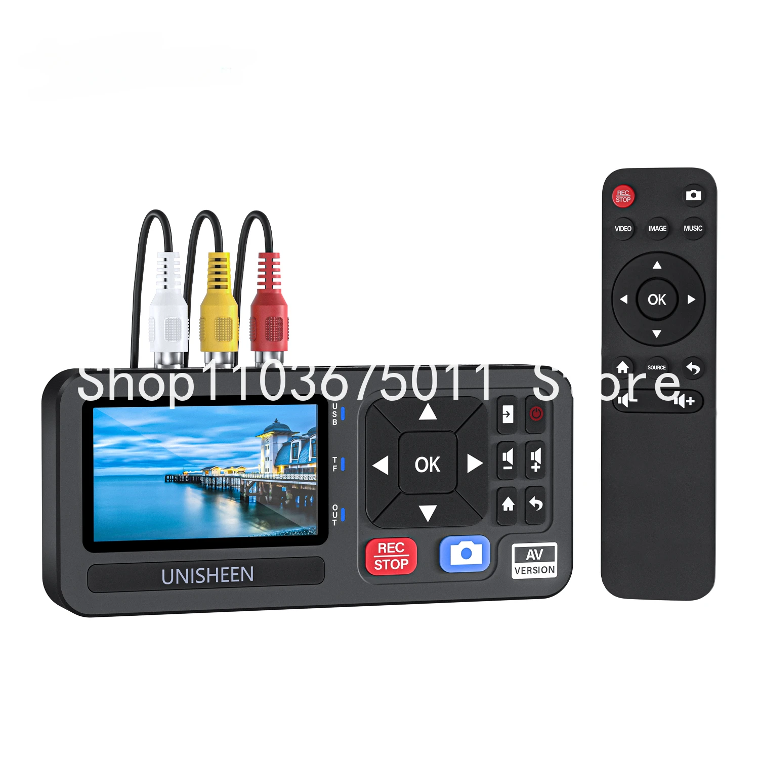 UNISHEEN UR230A TF Analog CVBS RCA SVideo Camera USB Tape VCR VHS Capture Card Box MP3 Video Recoder