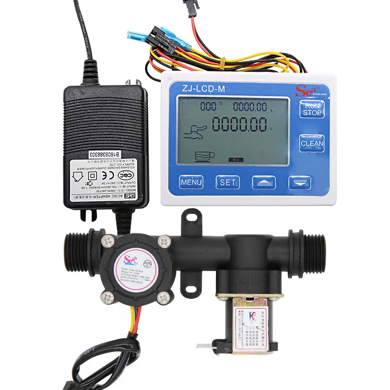 

G1/2Tube Integrated Valve Flow Sensor Digital Display Water Flow Meter Liquid flow rate Metering Controller Set