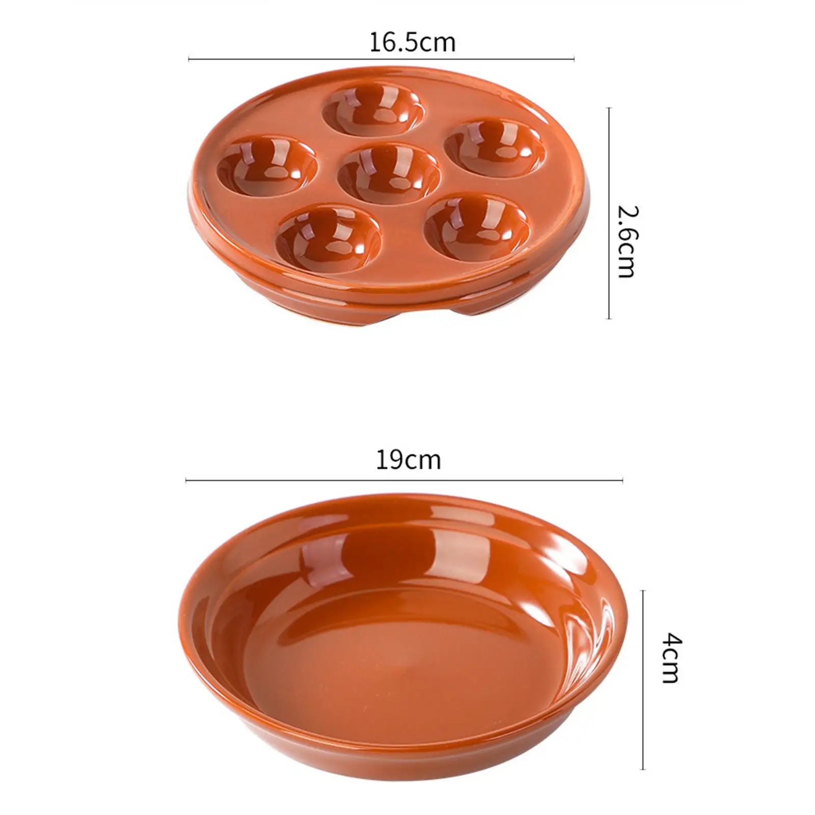 Placas de concha de cerâmica com 6 furos Prático assado Ferramenta de servir frutos do mar Prato de escargot Utensílios de cozinha para piquenique