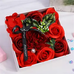 Luxury Bath Soap With Floral Scent Rose Soap Flower in Box Birthday Christmas Valentine's Day Gift Home Decoration