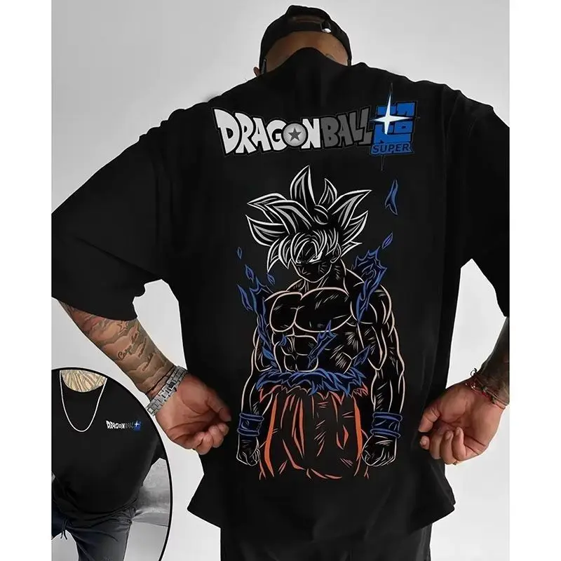 

Summer 2025 New T-shirt for Men: Dragon Ball Super Saiyan Print Japanese Anime Street Fashion Short-sleeved