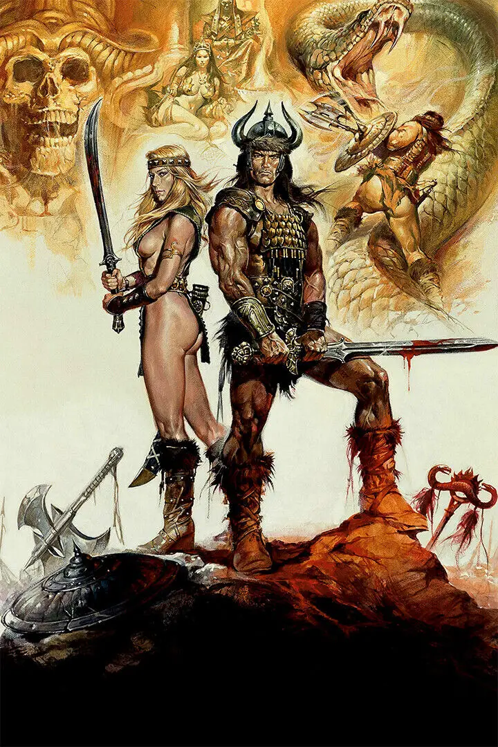 Conan The Barbarian Vintage Action Movie Poster Canvas Painting Wall Art Prints Picture for Living Room Home Decor