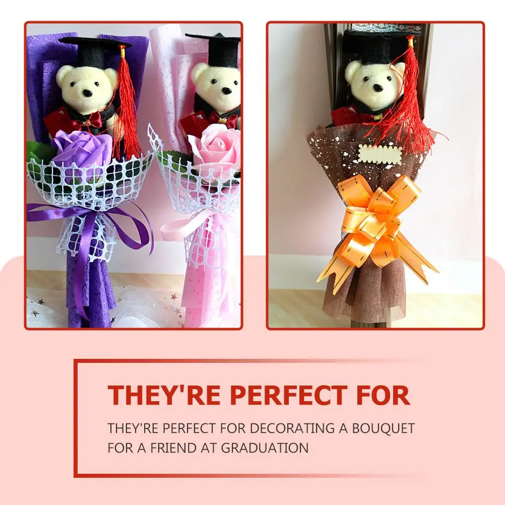 10 pièces bricolage Bouquet matériel remise des diplômes ours décoration Mini Animal remplissage jouet couleur noire enfant léger facile magasin