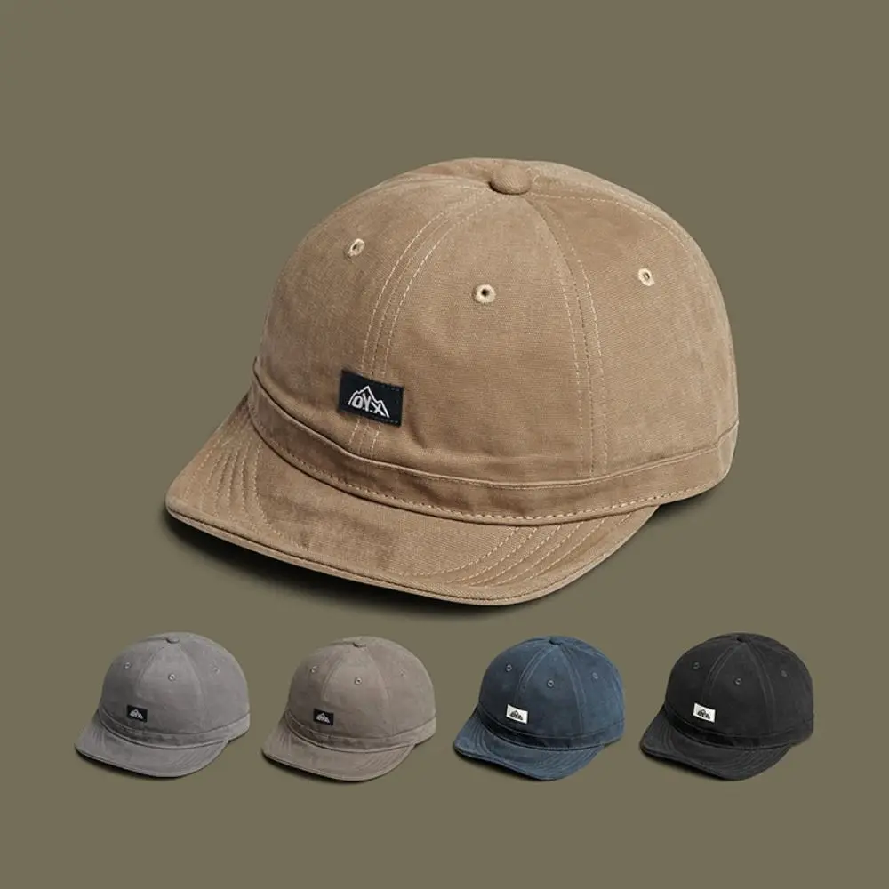 

Breathable Japanese Short Brim Baseball Cap Cotton Soft Top Casual Peaked Cap Hiphop Adjustable Men Baseball Cap Girls