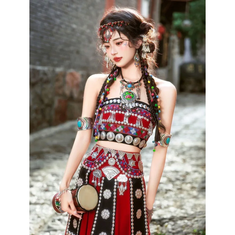 

Miao Clothing Women Hani New Minority Tujia Bra Set Handmade Clothes