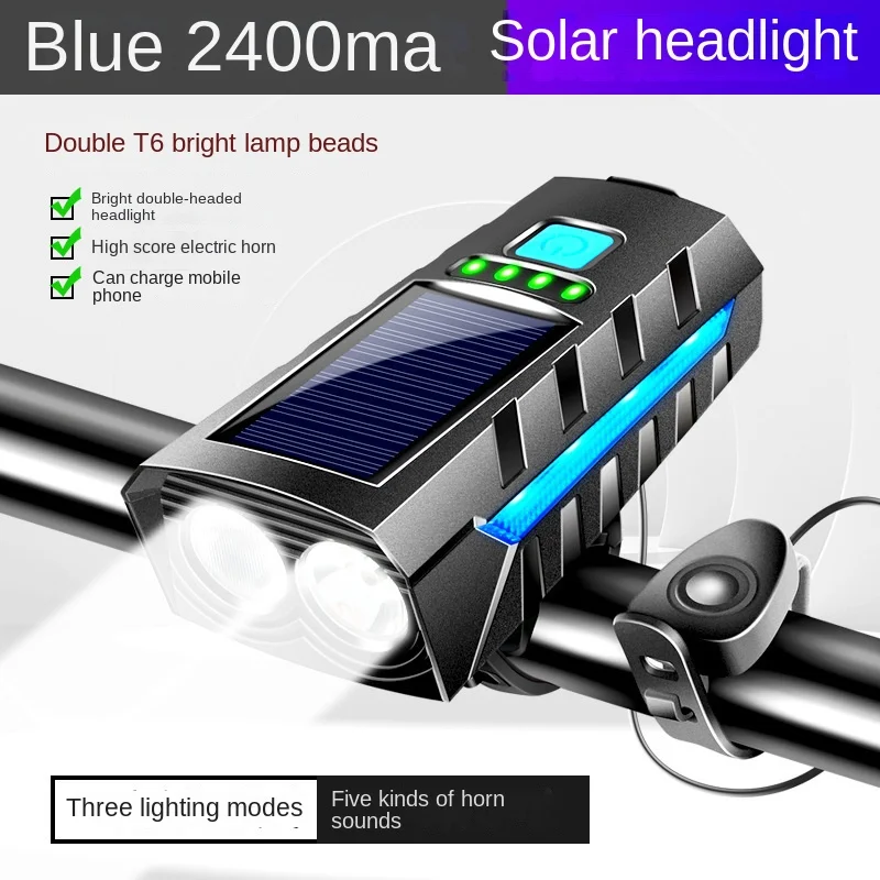 

Bike Light With Horn Solar USB High/Low Beam MTB Bicycle Lamp Headlight LED Cycling Light Flashlight Lantern Bike Accessories