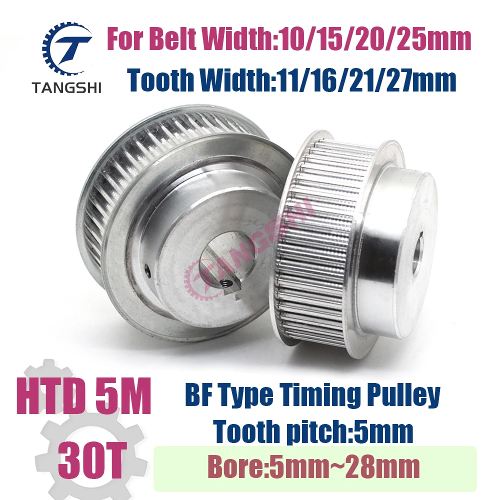

HTD 5M 30 Teeth Synchronous Timing Pulley with Bore Diameter 5mm-28mm for Belts Width 10/15/20/25mm HTD 5M-30T Belt Wheel