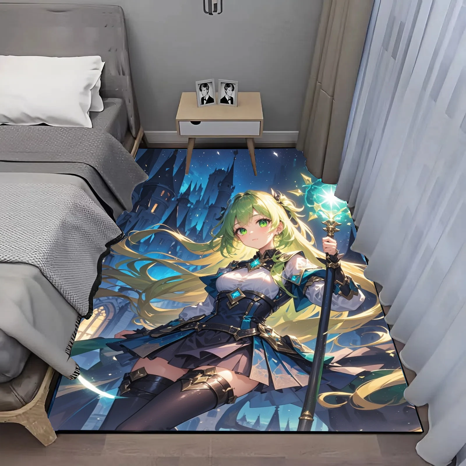 Entrance Mat Personalized Two-dimensional Anime Custom Doormat Bedroom Bedside Floor Mat for Japanese Anime Character Room Decor