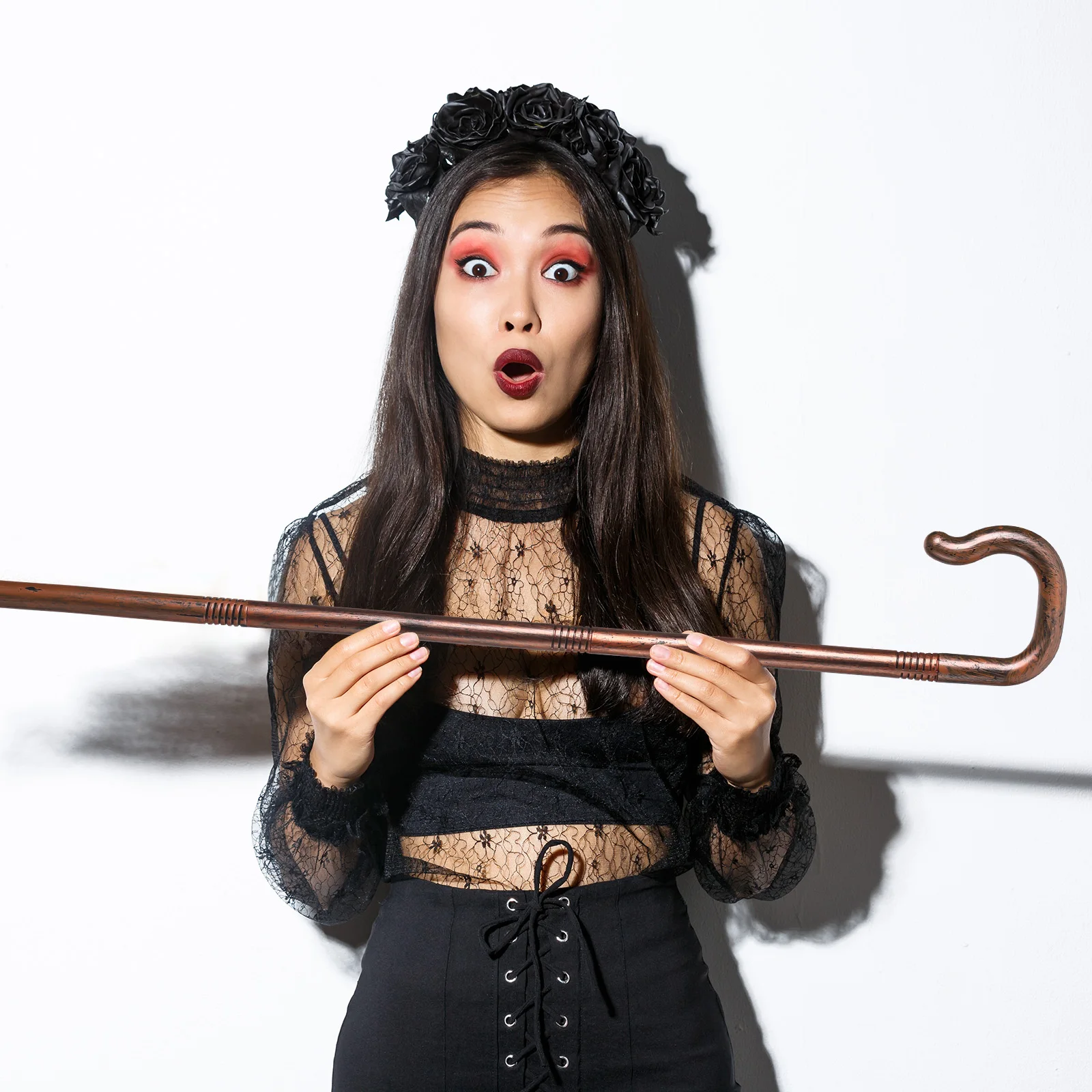 

Plastic Wall Hanger Halloween Cane Multifunction Decor Party Props Lightweight Portable Stage Performance Cosplay Walking Stick