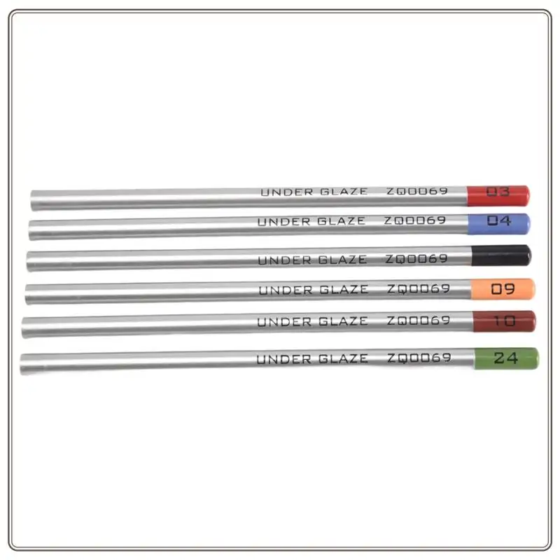 Reliable-6Pcs Underglaze ดินสอสําหรับเครื่องปั้นดินเผาสําหรับตกแต่ง Fused แก้วและภายใต้เคลือบเซรามิค,6Pcs Underglaze ดินสอสําหรับหม้อ