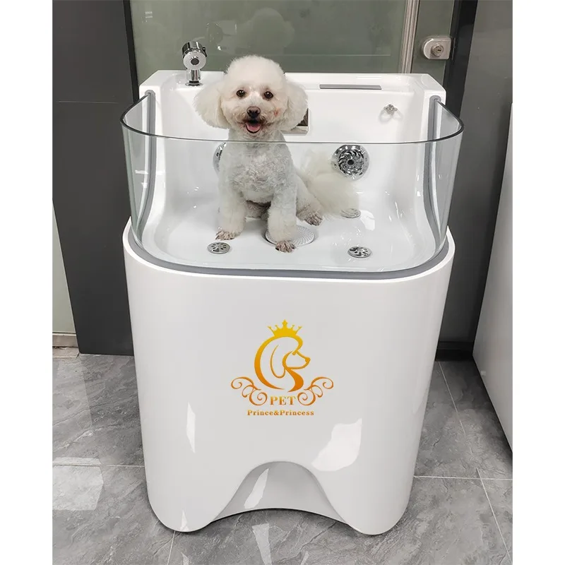 

Modern Ozone Pet Dogs Wash Grooming Acrylic Jacuzzier LED Freestanding Massage Bath Tub