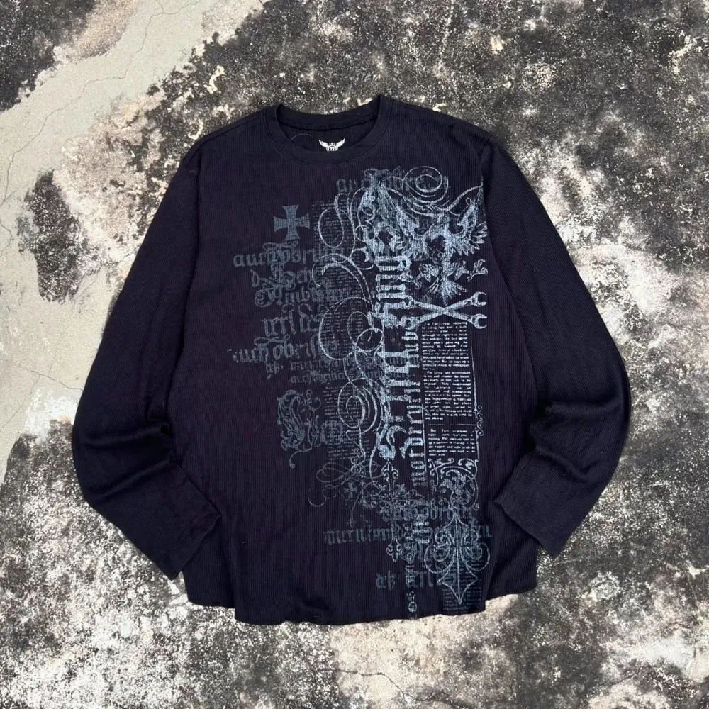 Modische männer Neue Herbst Skeleton Flügel Gedruckt Bequeme Weiche Langarm T-shirt Outdoor Street Style Top – Detail 15