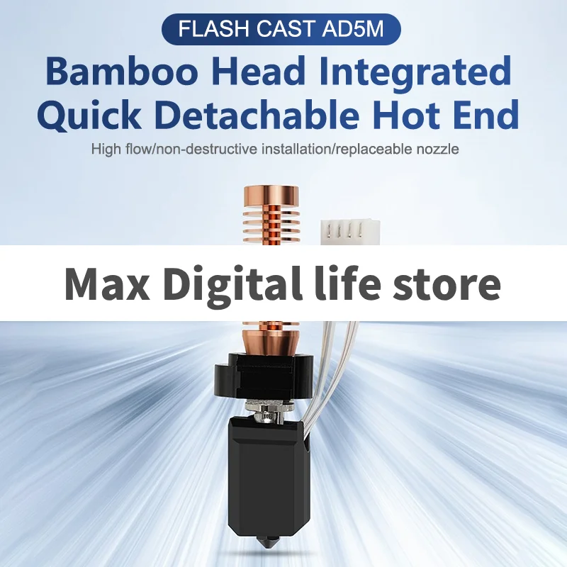 

Upgraded Hotend Kit For Flashforge Adventurer 5M/5M Pro Hotend AD5M Ceramic Heating Block & Quick-Detachable Hard Steel Nozzle