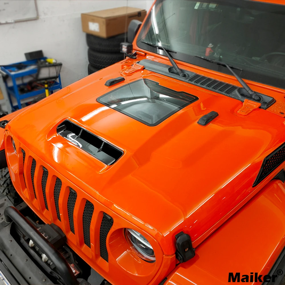 

MSReplacement капот с вентиляцией и дисперсией тепла для Jeep Wrangler JL JLU 2020-2024 Gladiator JT 2/4 двери 2018-2024 гг.