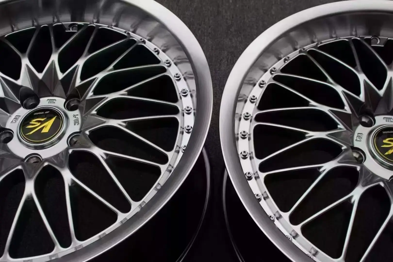 18 Inch OEM Sport Alloy Wheels Petal Blade Split Spoke Black Silver For 4x100 Compact Hatchback Car Rims