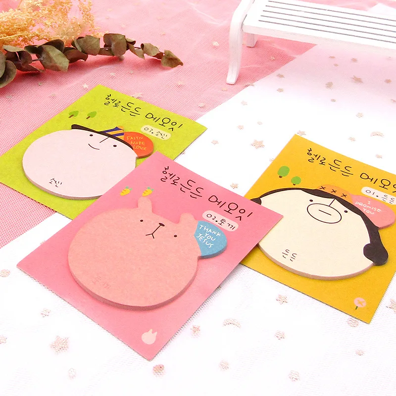 Korean Version of Cartoon Avatar Snowman with Card N Times Sticker Student Learning Office Prize Avatar Note Kawaii Stationery