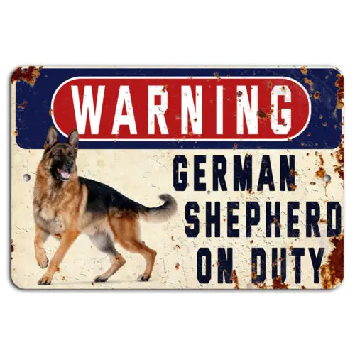 تحذير اللافتة المعدنية الريفية لمحبي الكلاب من الألومنيوم #1