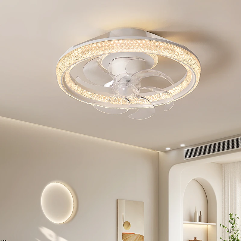 LED Ceiling Fan Light With Remote Control Oscillating 3 Colors Quiet Bedroom Fan Light Interior Lighting [Normal/Audio Version]