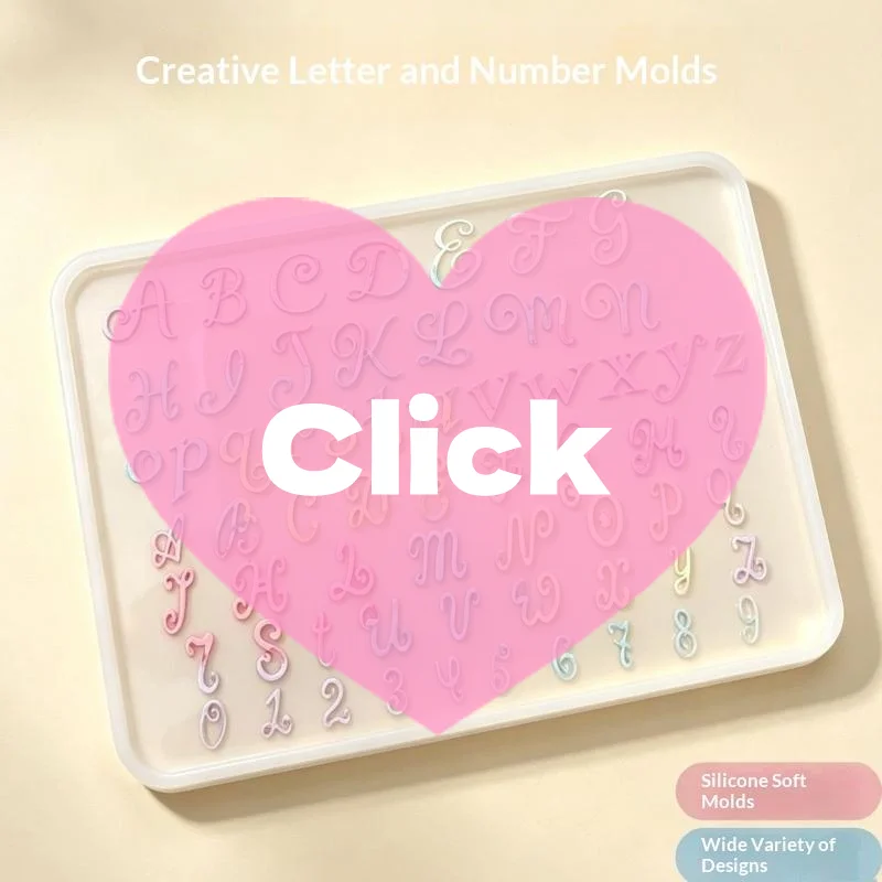 1Pcs Gothic Script Alphabet DIY 3D Nail Art Charm Mold Y2K Curly Letter & Number Silicone Mold Handmade Ornament