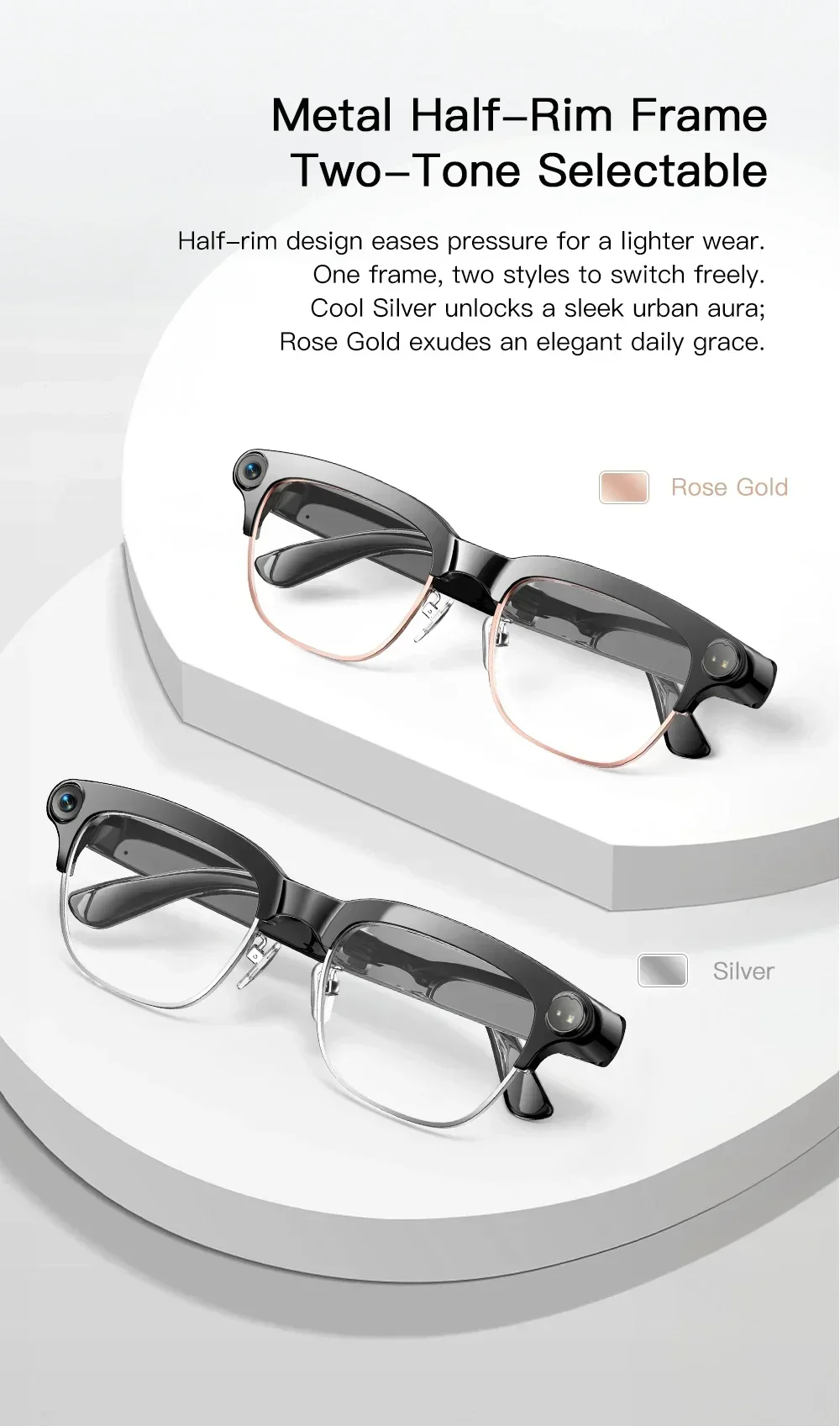 Neue KI-Videoaufnahme-Smartbrille mit Echtzeit-Übersetzung, 800W HD-Kamera, KI-Sprachassistent, Aufnahmefunktion und Dual-Lautsprechern – Sonnenbrille – Detail 14