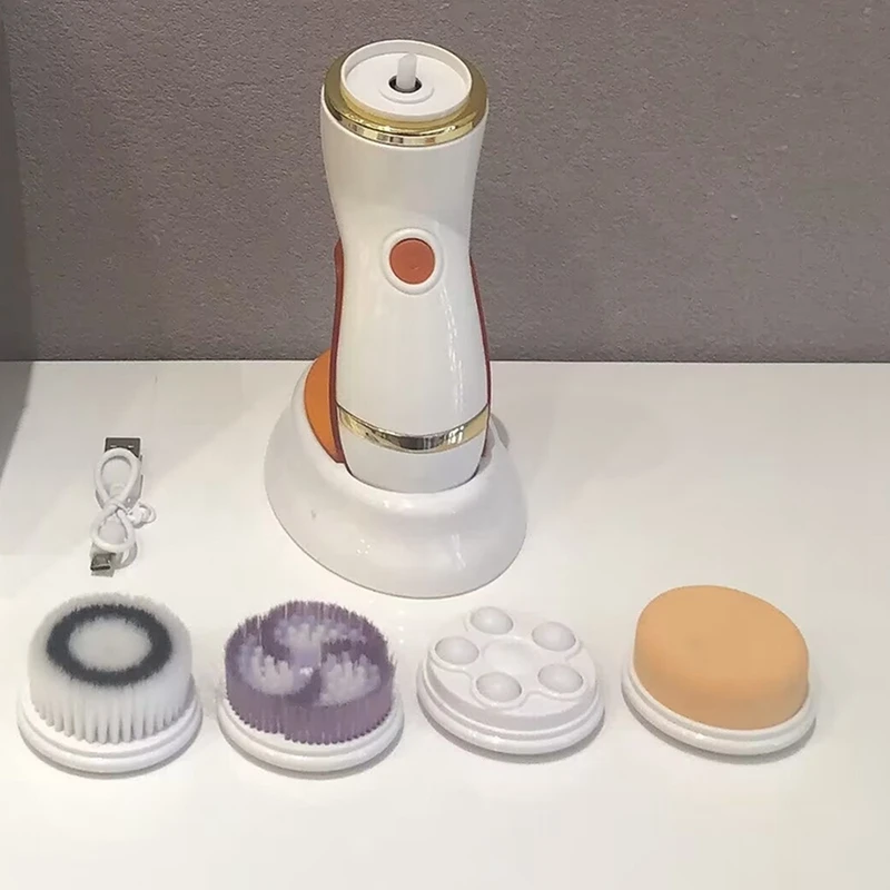 منظف الوجه القابل لإعادة الشحن، منظف الوجه الكهربائي للنساء والرجال، تنظيف عميق، تقشير لطيف وتدليك