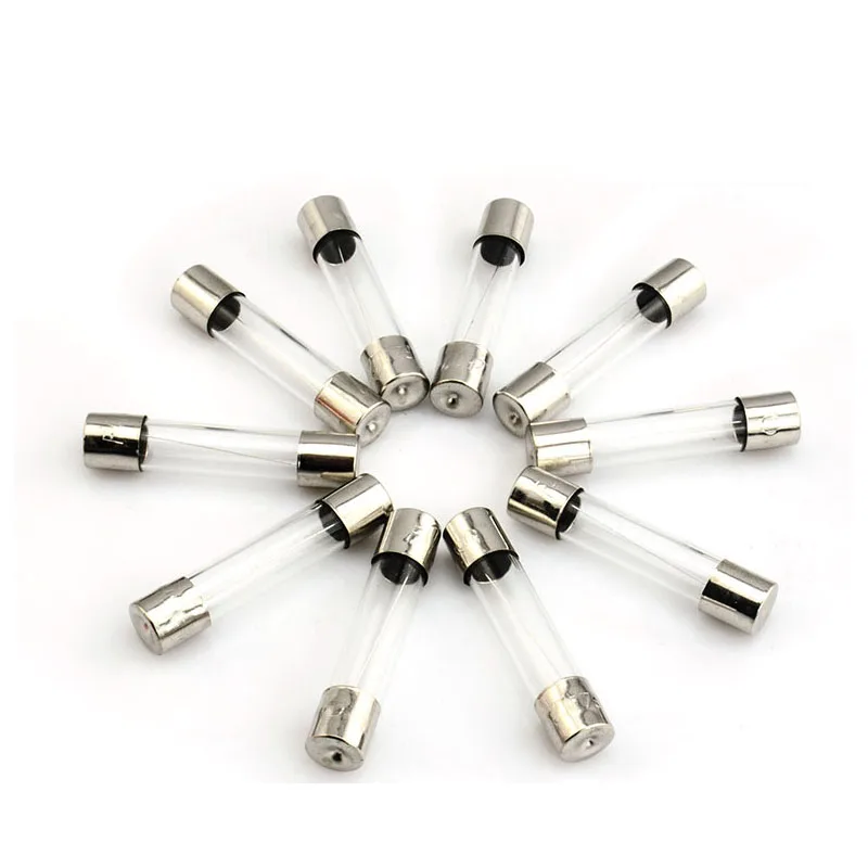 5 pces dia5 x l20mm/dia6 x l30mm segurança de vidro tube250v 0.1a 3030a o multímetro funde tubo de seguro automático