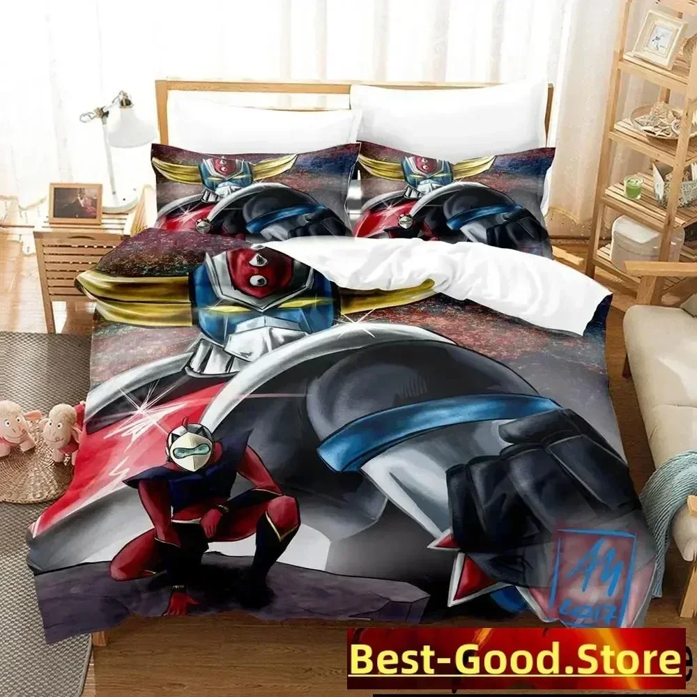 

3D Print Mechanical Goldorak Bedding Set Duvet Cover Bed Set Quilt Cover Pillowcase Comforter king Queen Size Boys Adult