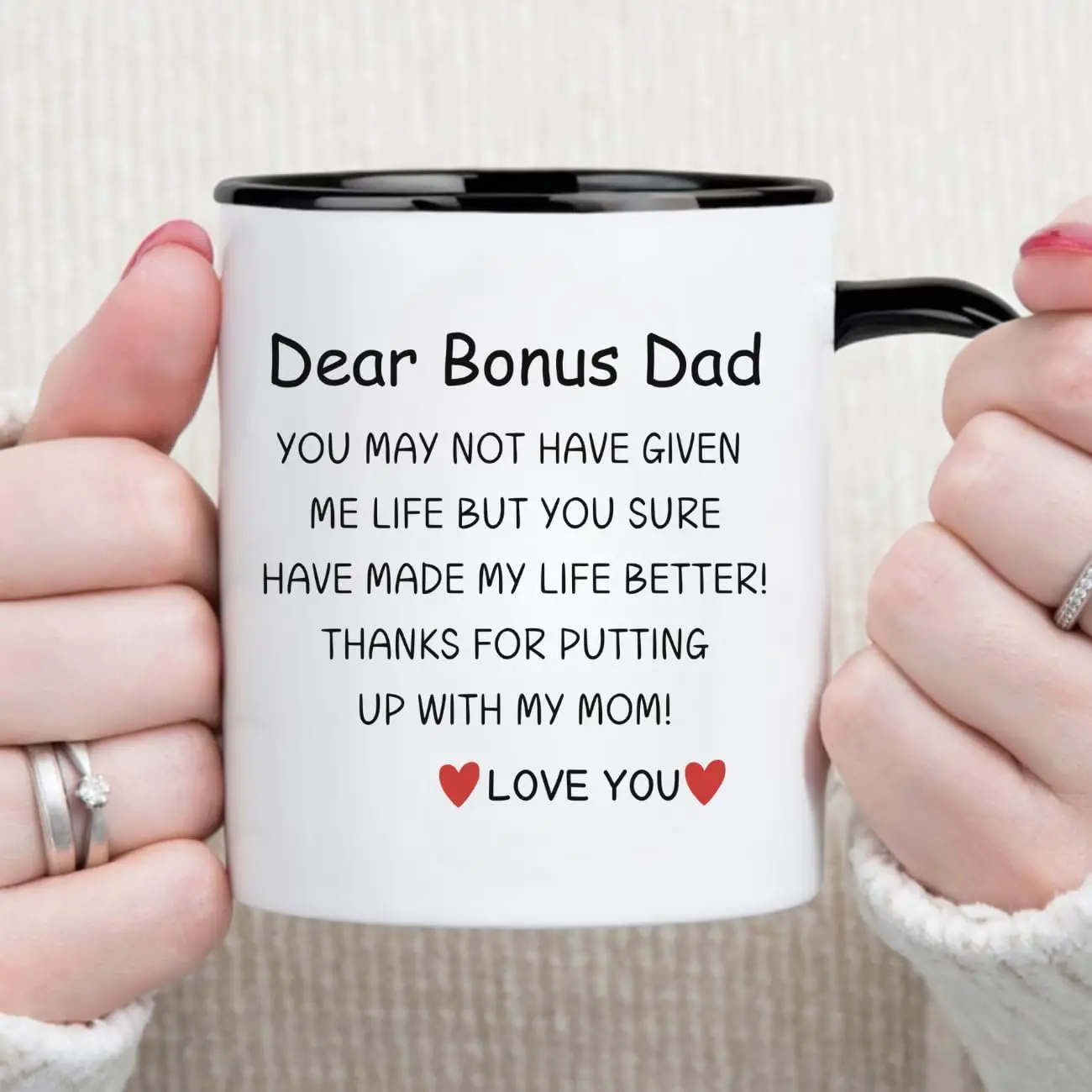 MissDaisy-Bonus Dad Coffee Mug Funny Gifts for Step-Dad Cute Stepdad Coffee Mugs Step-Father Gift Idea Father's Day Mug