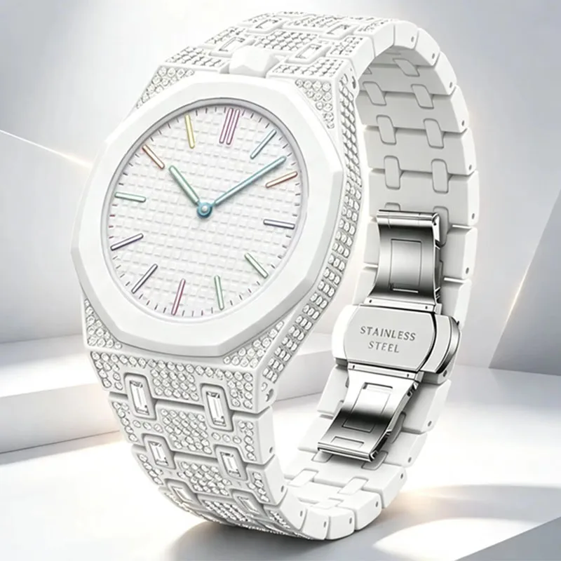 Metal Diamond Strap For Swatch x AP Royal Pop Catalpa Alloy Aodification Kit Band Replacement Wristband For Royal Pop Accessory