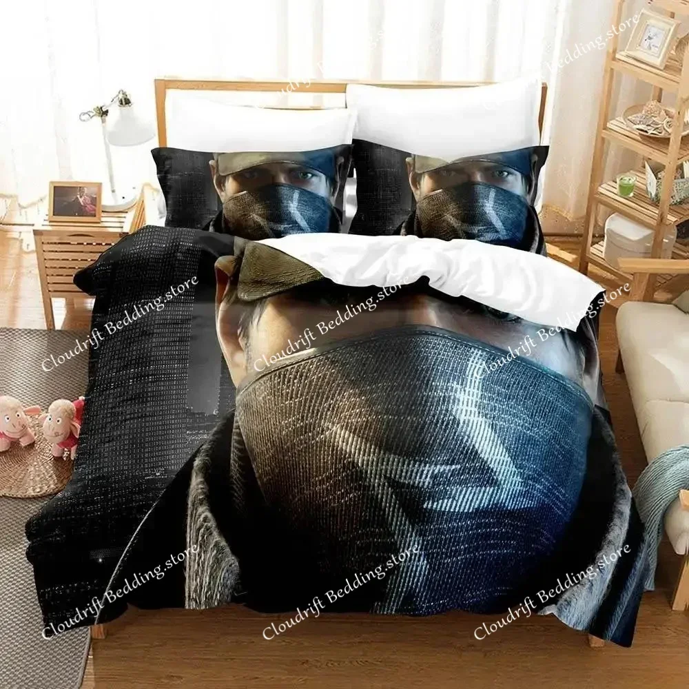 

3d Print Game Watch Dogs Bedding Set Single Twin Full Queen King Size Bed Set Adult Kid Bedroom Duvet Cover Sets Home Textiles02