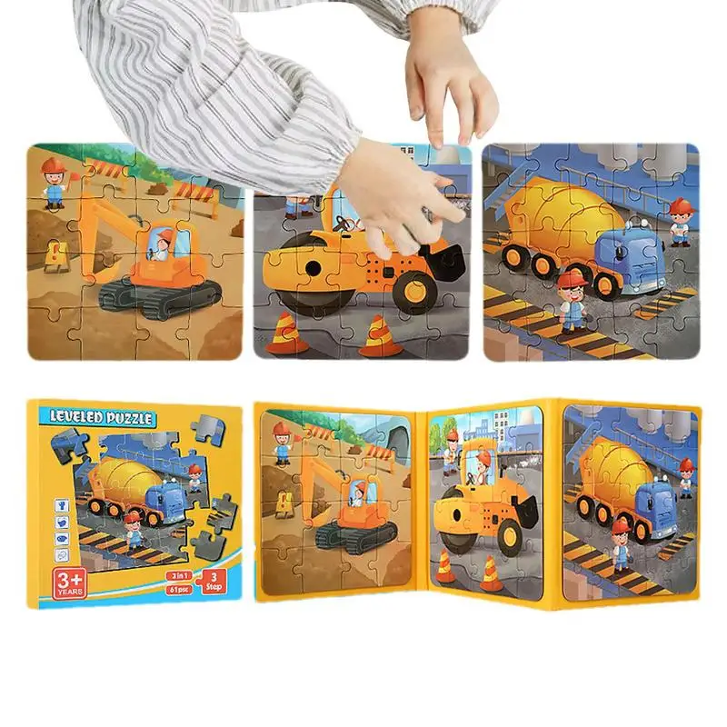 Livre de puzzle magnétique portable pour enfants, Tangram, jouets pour bébé, jouet d'apprentissage Montessori