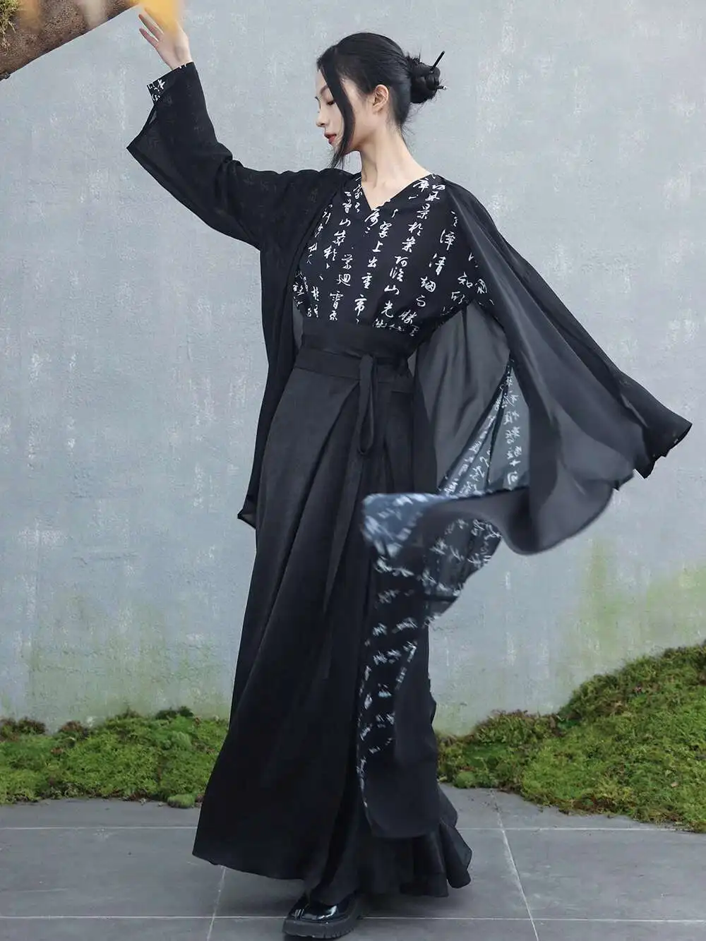 UMI MAO Yamamoto Dark Coat Printed Chiffon Cardigan Women's Summer New Chinese Irregular Long Sunscreen Coat Top