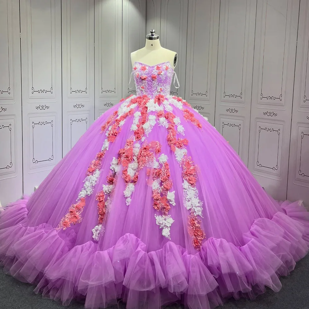 فستان Quinceanera 2024 ثوب حفلة سترة قابلة للانفصال مخصص مطرز الأميرة الحلو 15 16 حفلة عيد ميلاد ملابس رسمية LSMU55