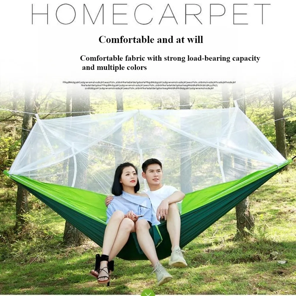Outdoor Mosquito Net Hammock Portable Camping Leisure Mosquito Net Hammocks Garden Travel Tourist Nylon Fabric Hammock Swing image 3