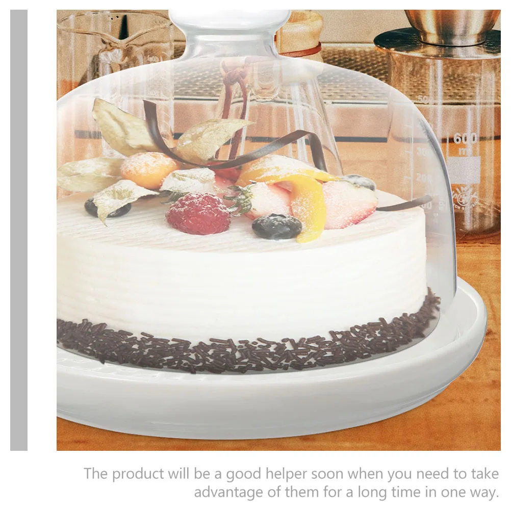 

Многофункциональная тарелка для торта, прозрачный поднос для десертов с ручкой для свадеб, вечеринок, защиты еды и хранения